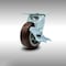 Service Caster 5 Inch Stainless Steel Polyurethane Swivel Caster with Ball Bearing and Brake SCC-SS30S520-PPUB-TLB - alternate 1